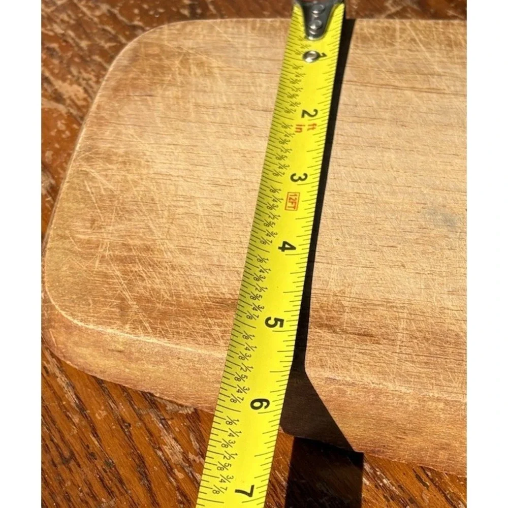 Primitive Wooden Bread Board Maple Chopping Block Tombstone Handled Cutting 1940